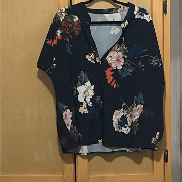 SHEIN Tops - SHEIN Black Floral Blouse